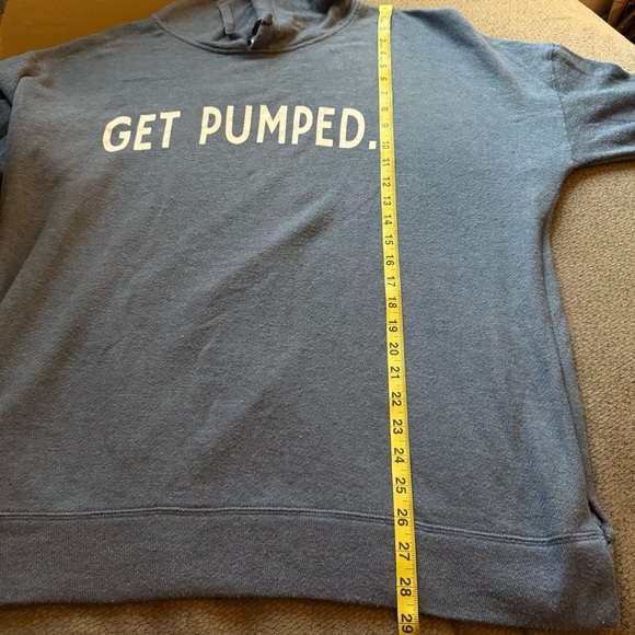 Motherhood Maternity Nursing Get Pumped Blue Hoodie XL Zip down sides - Picture 5 of 6